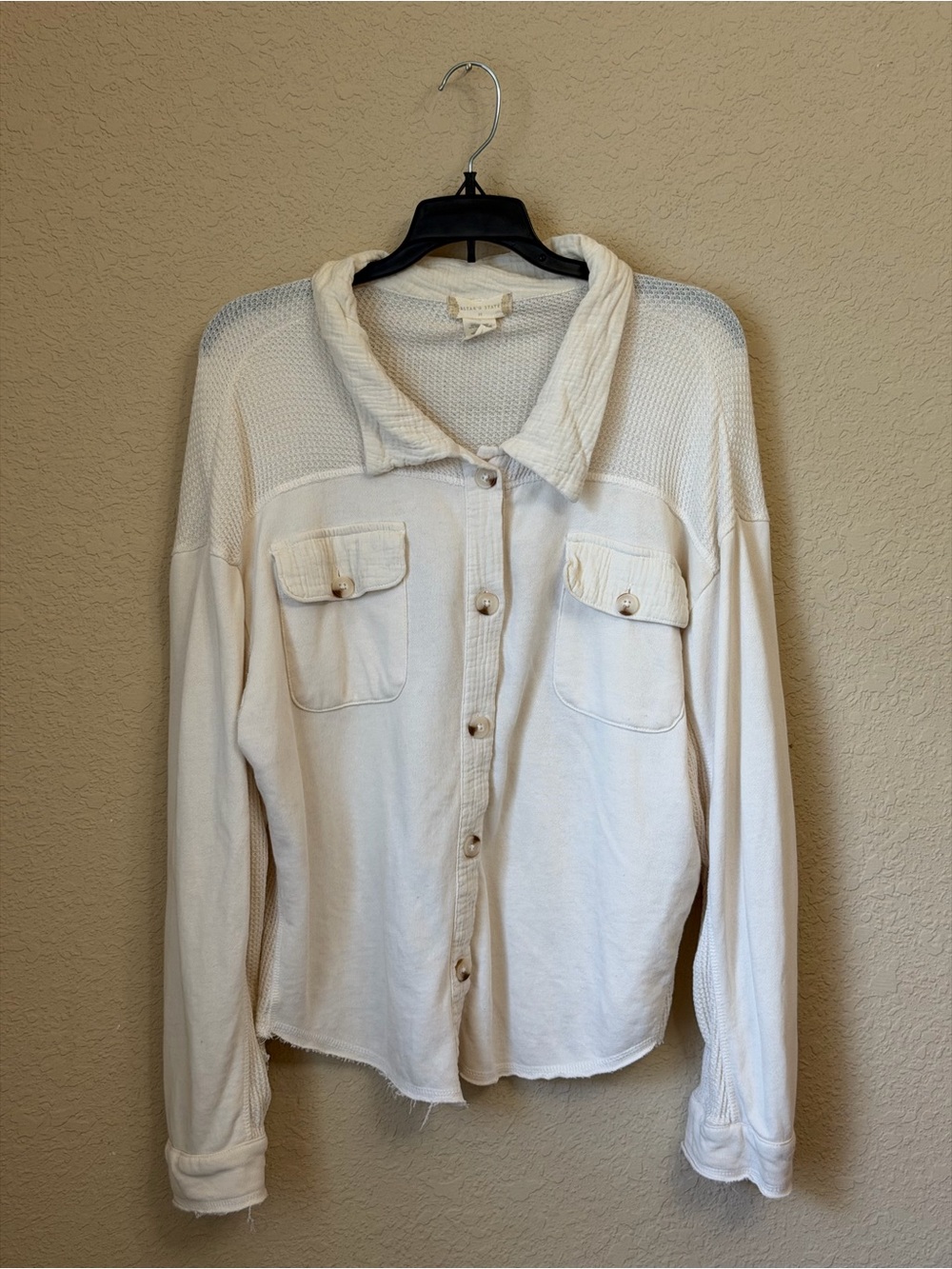 Altar'd State Cream Button-Front Shacket - Picture 2 of 7